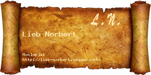 Lieb Norbert névjegykártya